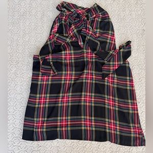 Women’s Jcrew Plaid Tank Top Front Strap Blouse Size 6